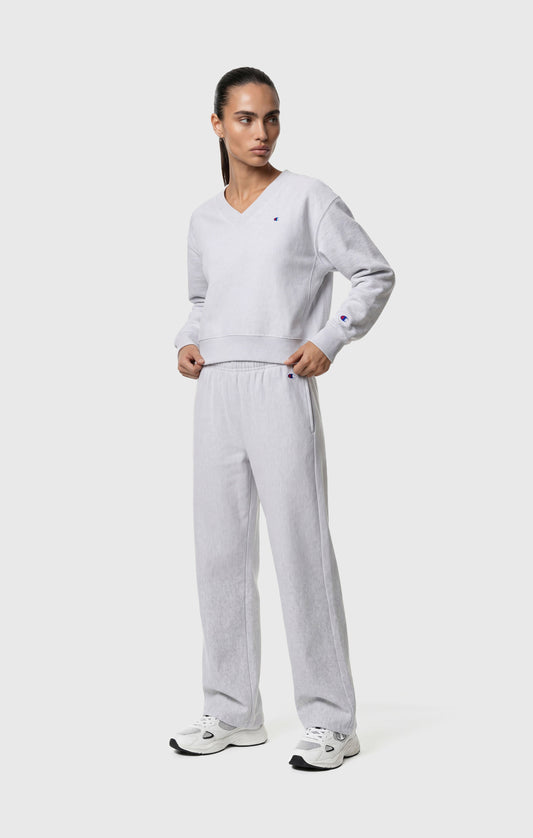 Leichtes Damen-Sweatshirt mit V-Ausschnitt und Reverse Weave-Technologie