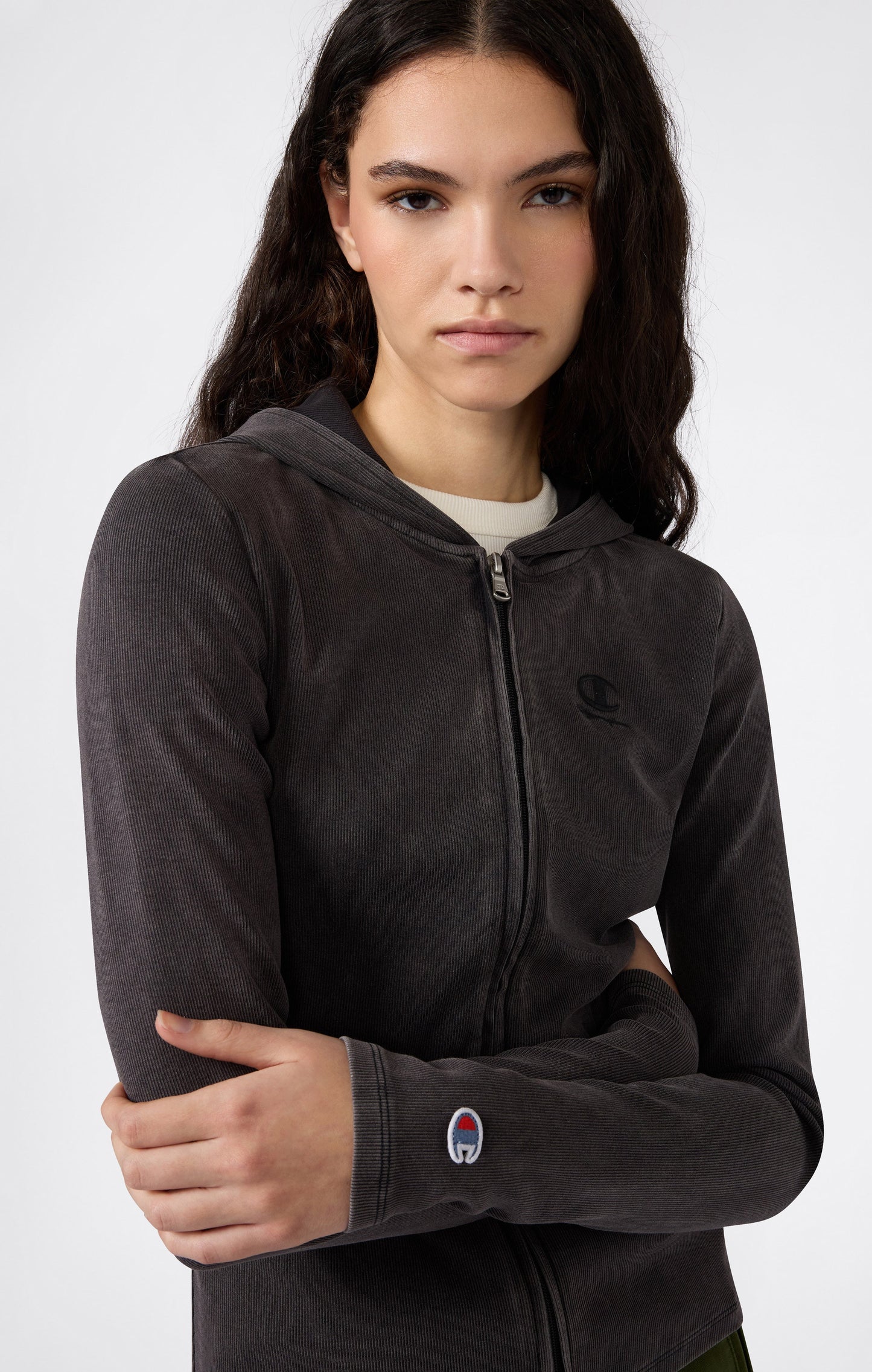 Women's Full-Zip Hoodie in Stretch Jersey Icons