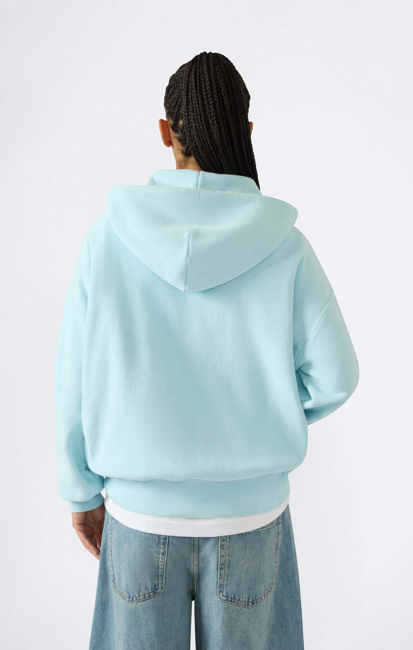 Leichter Reverse-Weave-Kapuzenpullover für Damen mit gesticktem Logo