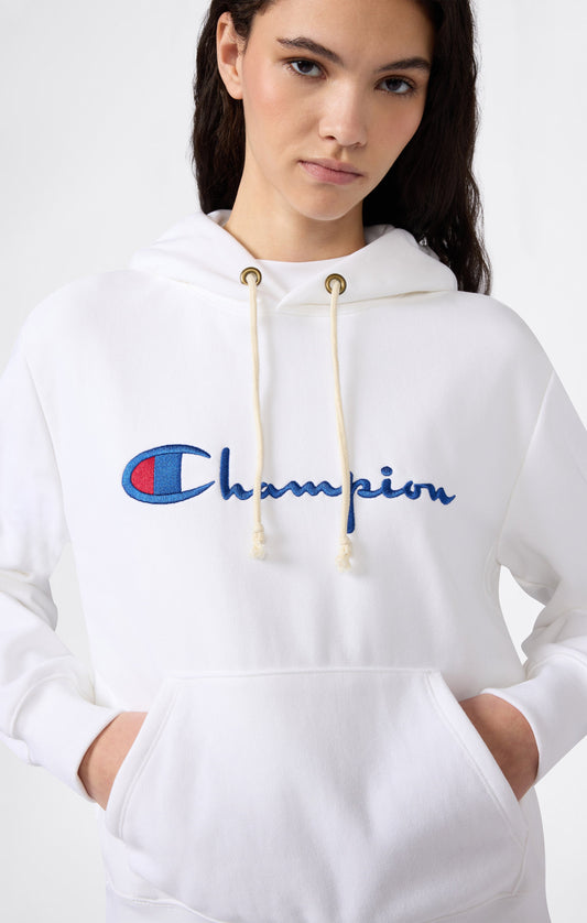 Leichter Reverse-Weave-Kapuzenpullover für Damen mit gesticktem Logo