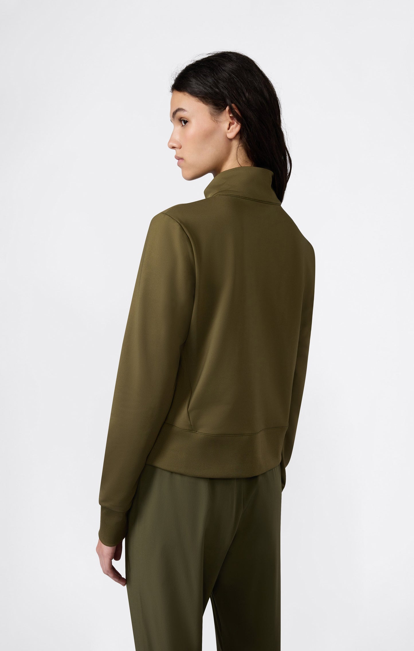 Damen-Sweatshirt mit durchgehendem Reißverschluss aus weichem Stoff