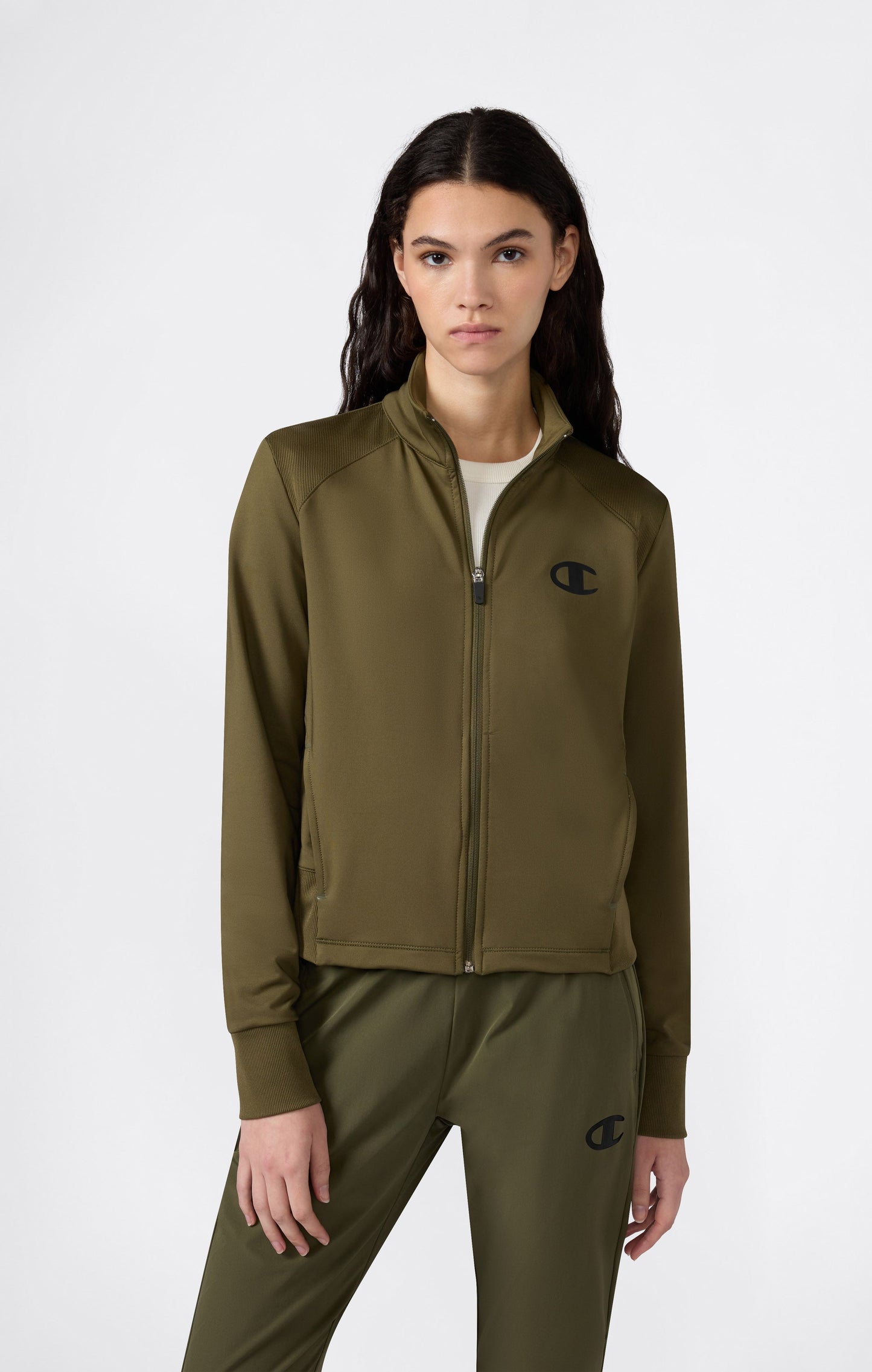 Damen-Sweatshirt mit durchgehendem Reißverschluss aus weichem Stoff