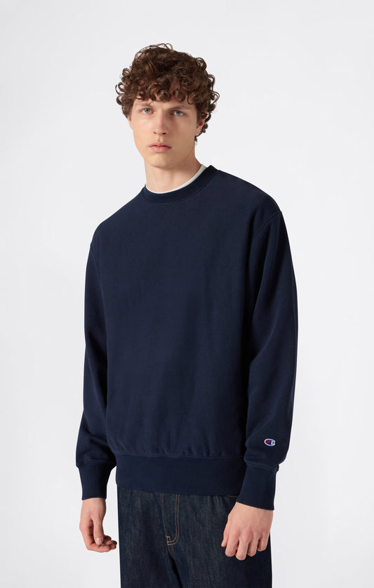 Herren-Rundhals-Sweatshirt, leicht, Reverse Weave