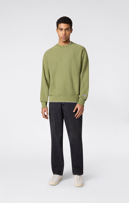 Herren-Rundhals-Sweatshirt, leicht, Reverse Weave