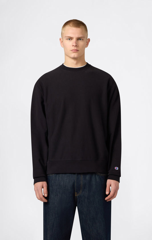 Herren-Rundhals-Sweatshirt, leicht, Reverse Weave