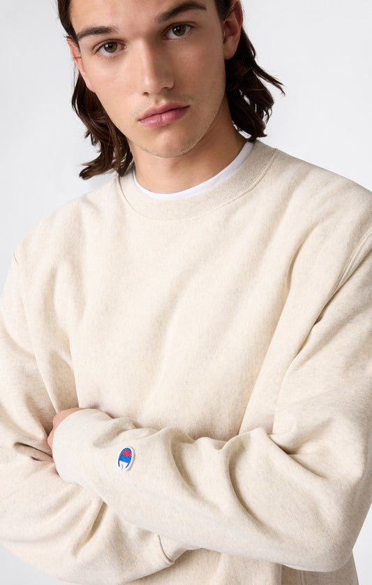 Herren-Rundhals-Sweatshirt, leicht, Reverse Weave