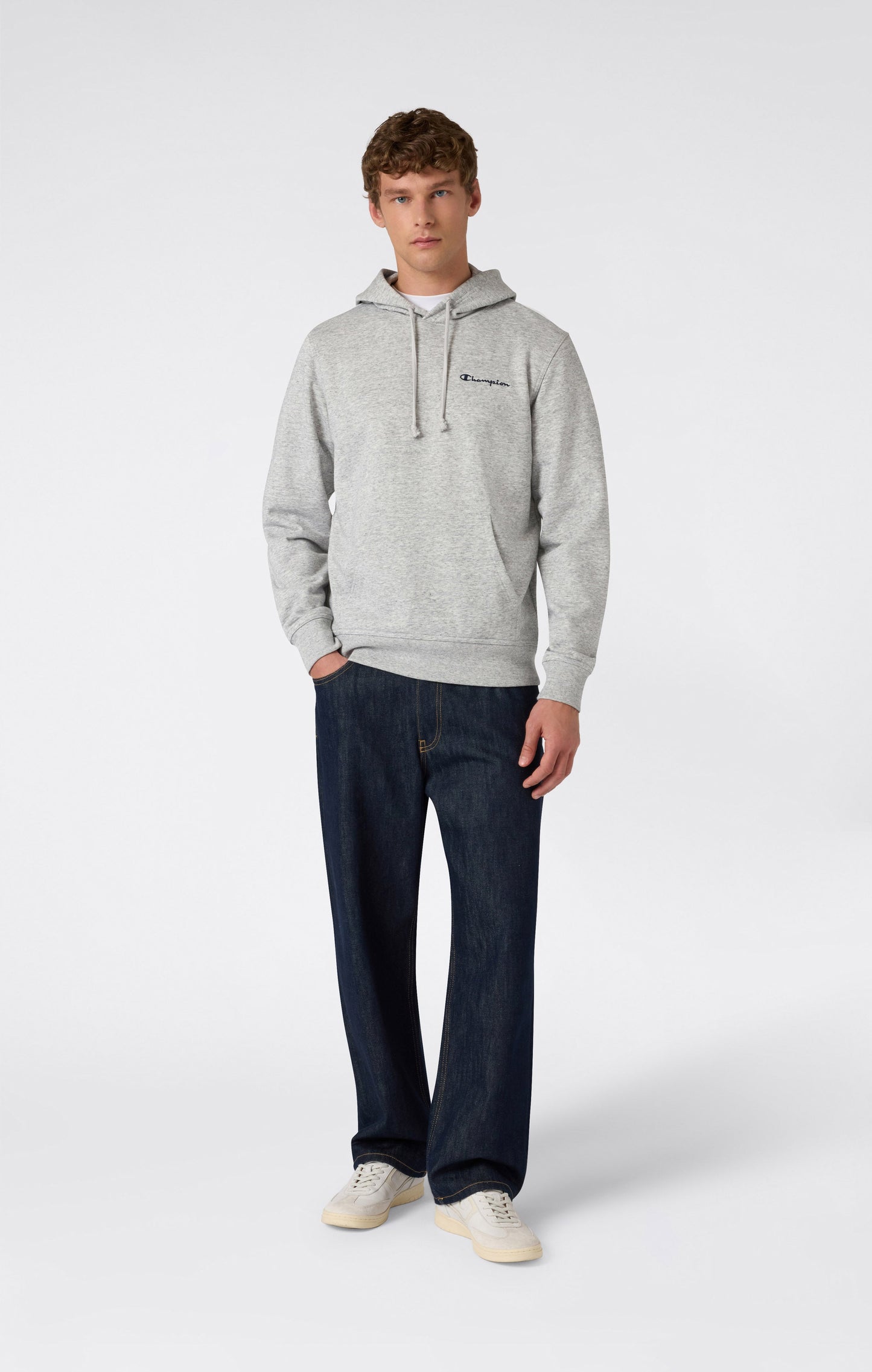 Leichter Kapuzenpullover für Herren mit kleinen gestickten Logo-Symbolen