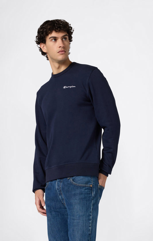 Herren leichtes Rundhals-Sweatshirt mit gestickten Logo-Icons
