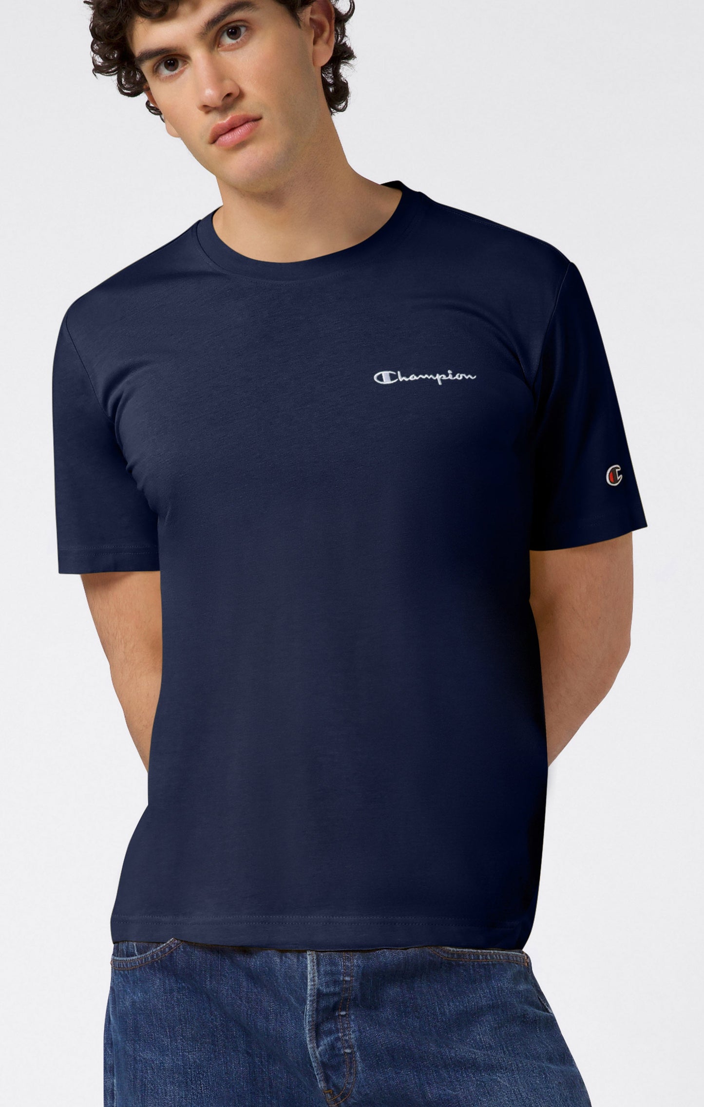Herren-T-Shirt mit kleinen gestickten Logo-Symbolen