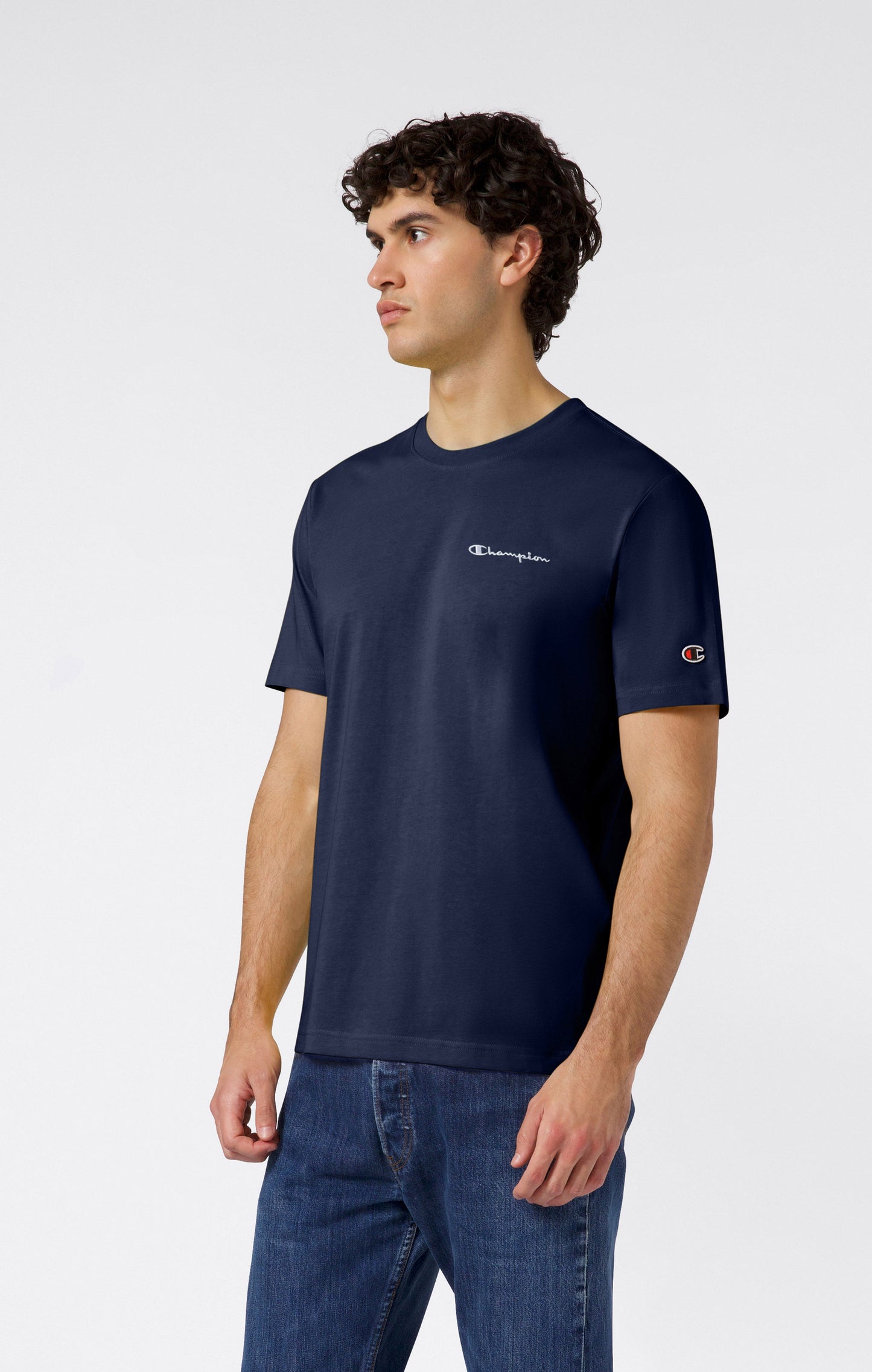 Herren-T-Shirt mit kleinen gestickten Logo-Symbolen