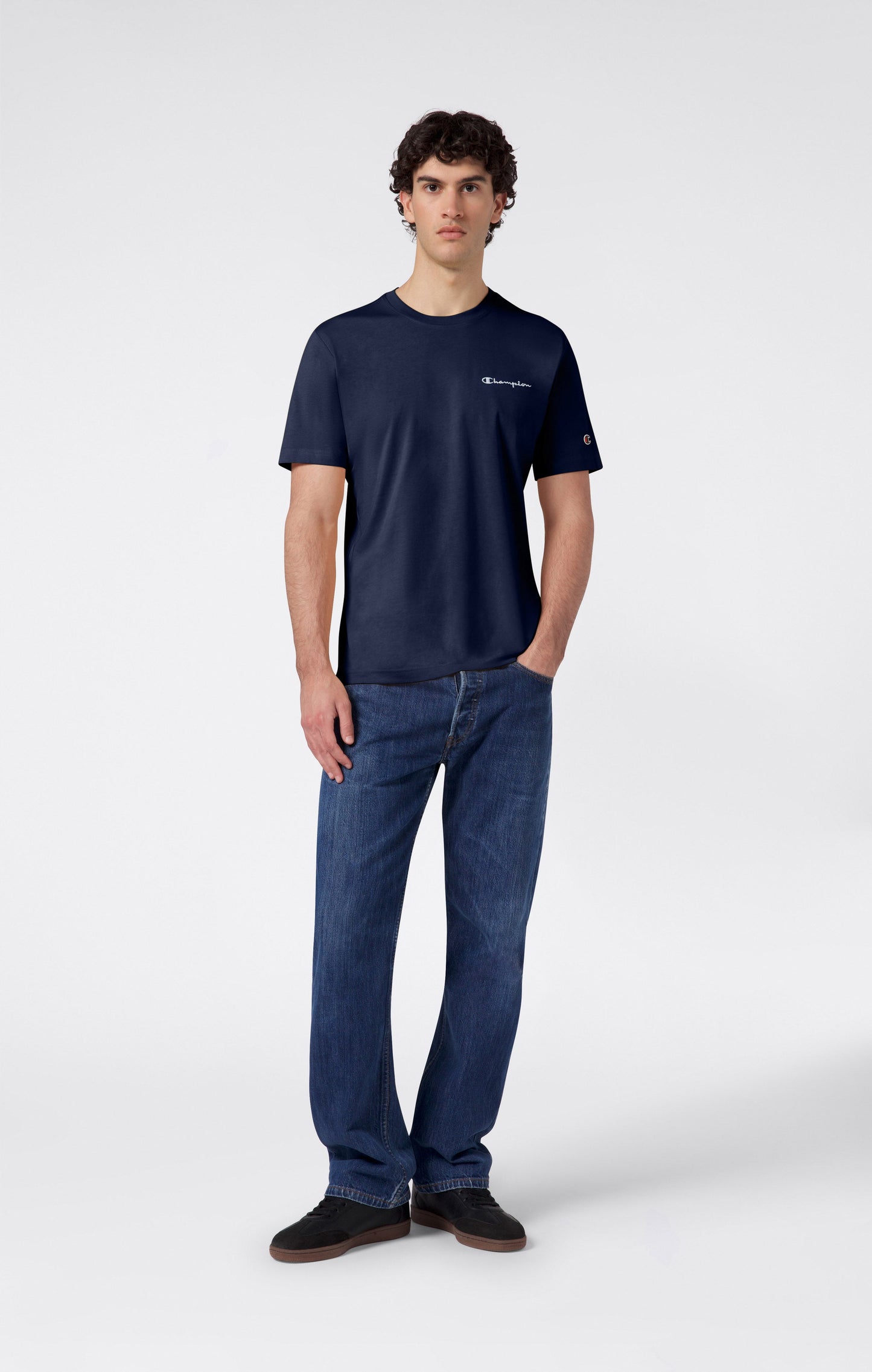 Herren-T-Shirt mit kleinen gestickten Logo-Symbolen