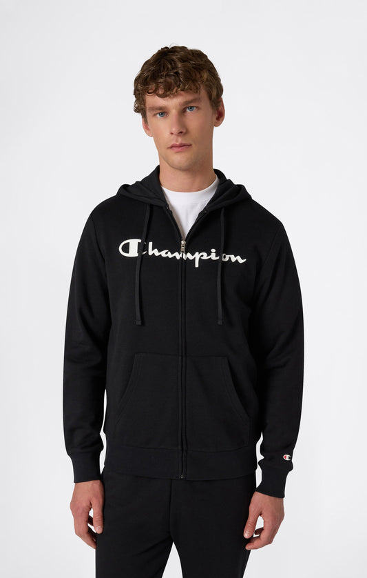 Herren-Kapuzensweatshirt mit durchgehendem Reißverschluss und Maxi-Logoprint, leicht