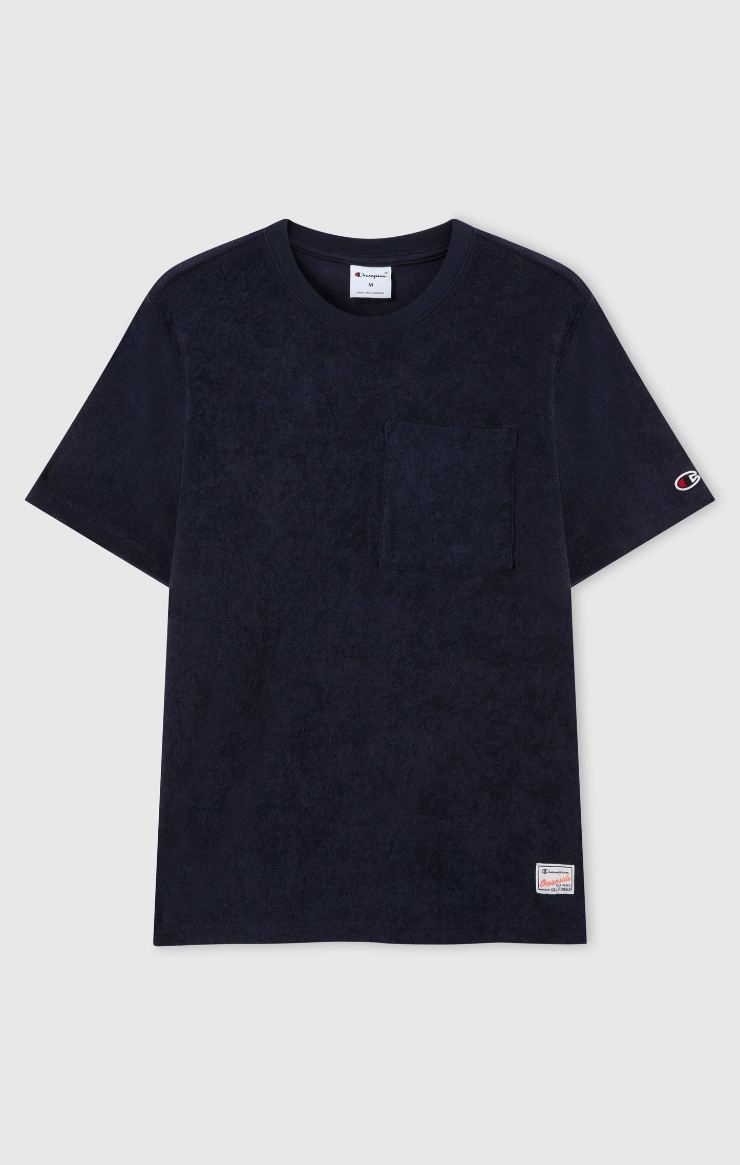 Herren Frottee-T-Shirt mit Tasche