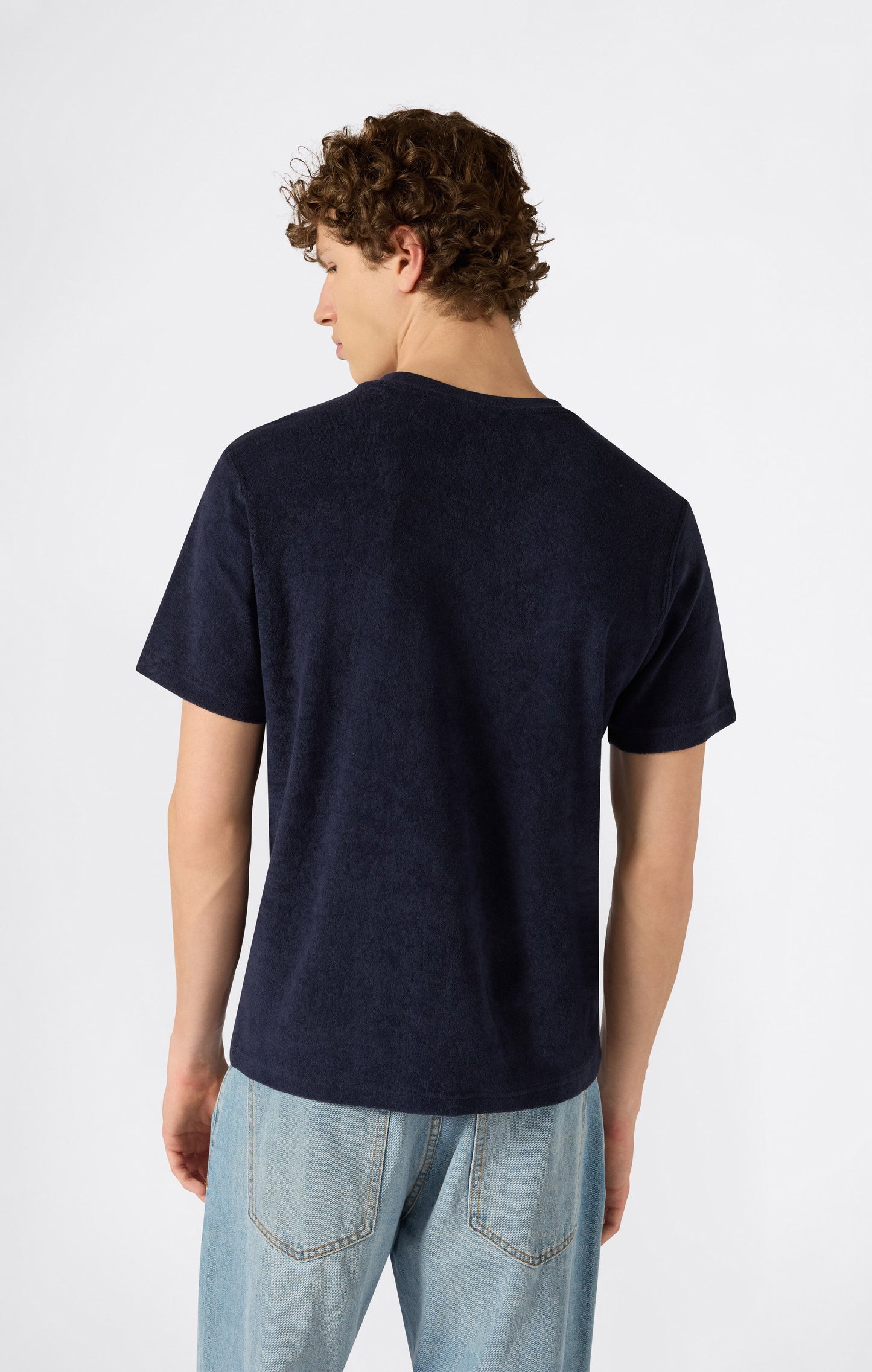 Herren Frottee-T-Shirt mit Tasche