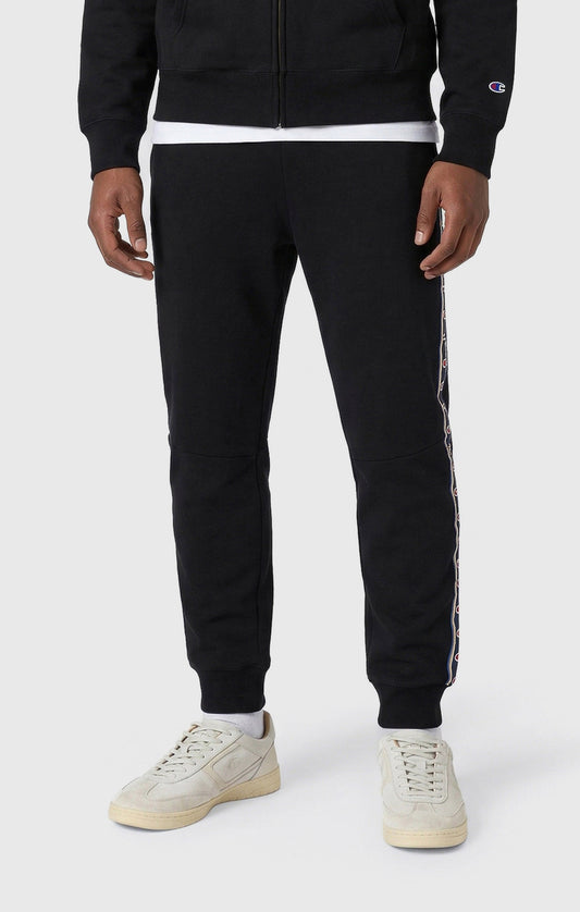 Herren Interlock Hose mit Logo-Rippbündchen
