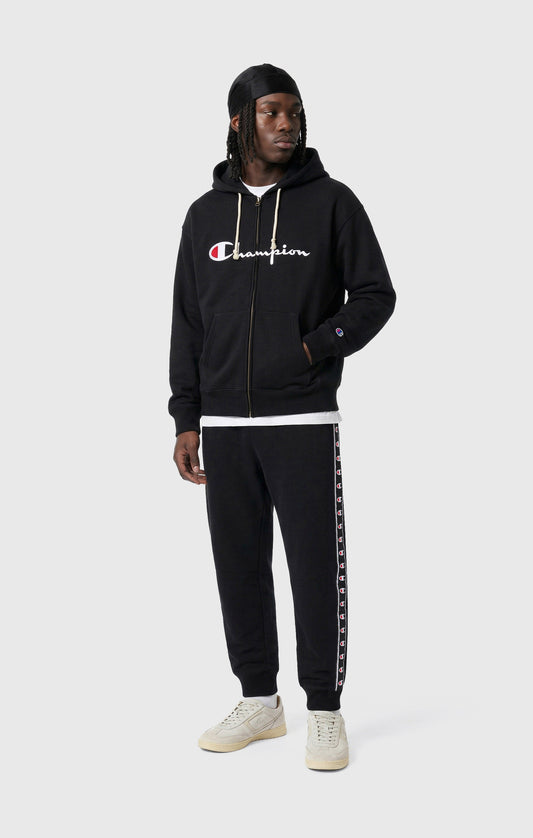 Herren Interlock Hose mit Logo-Rippbündchen