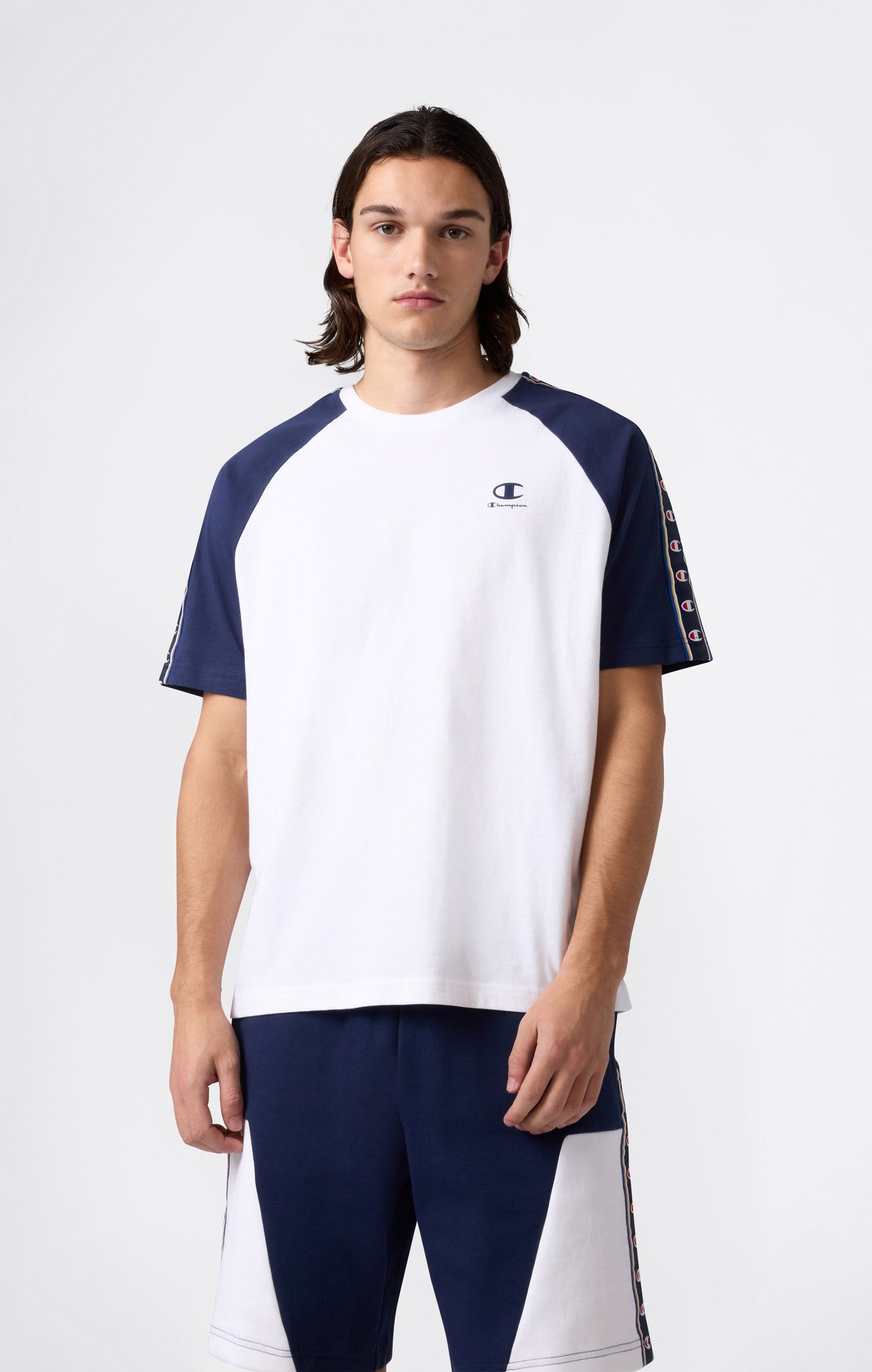 Herren T-Shirt mit Raglanärmeln und Logo-Tape