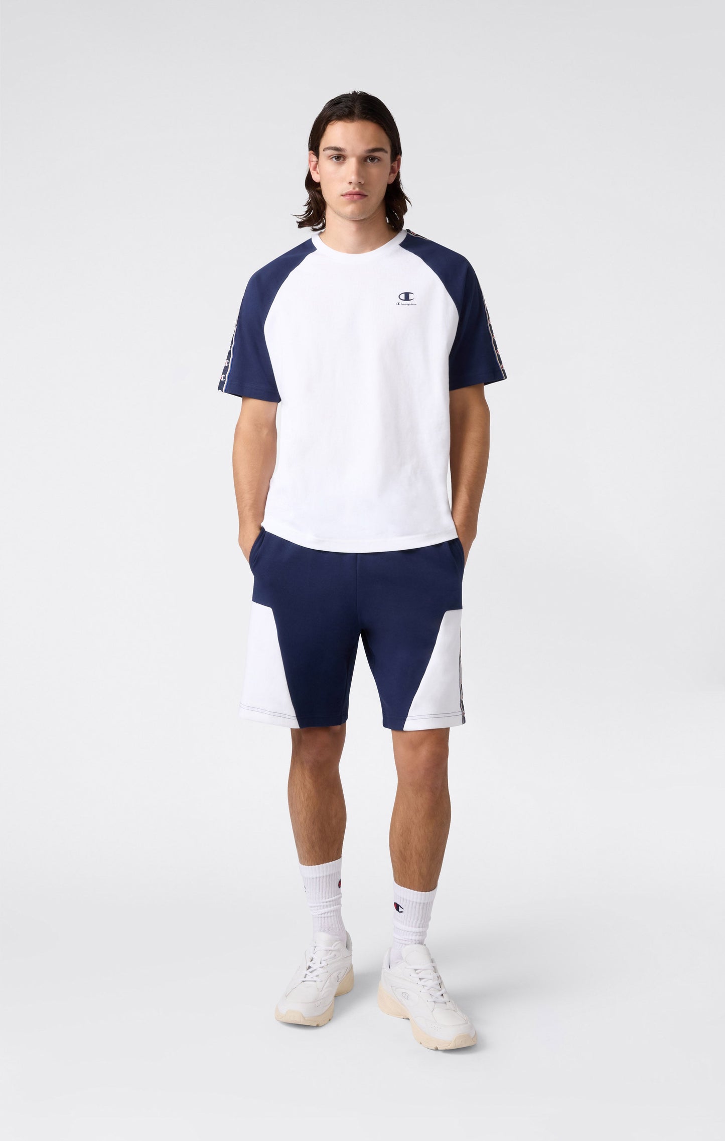 Herren T-Shirt mit Raglanärmeln und Logo-Tape