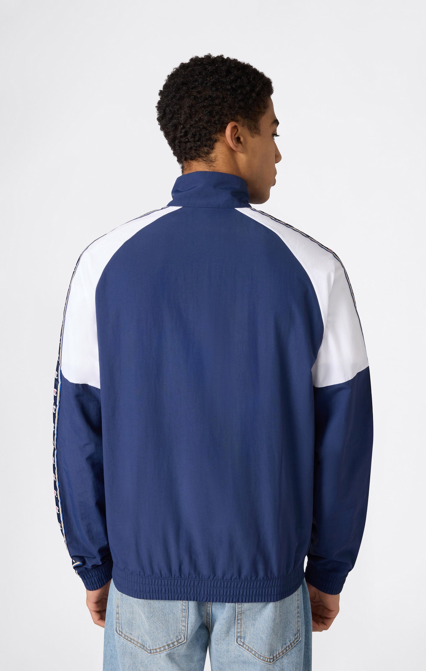 Herren-Trainingsjacke mit durchgehendem Reißverschluss und Logo-Band