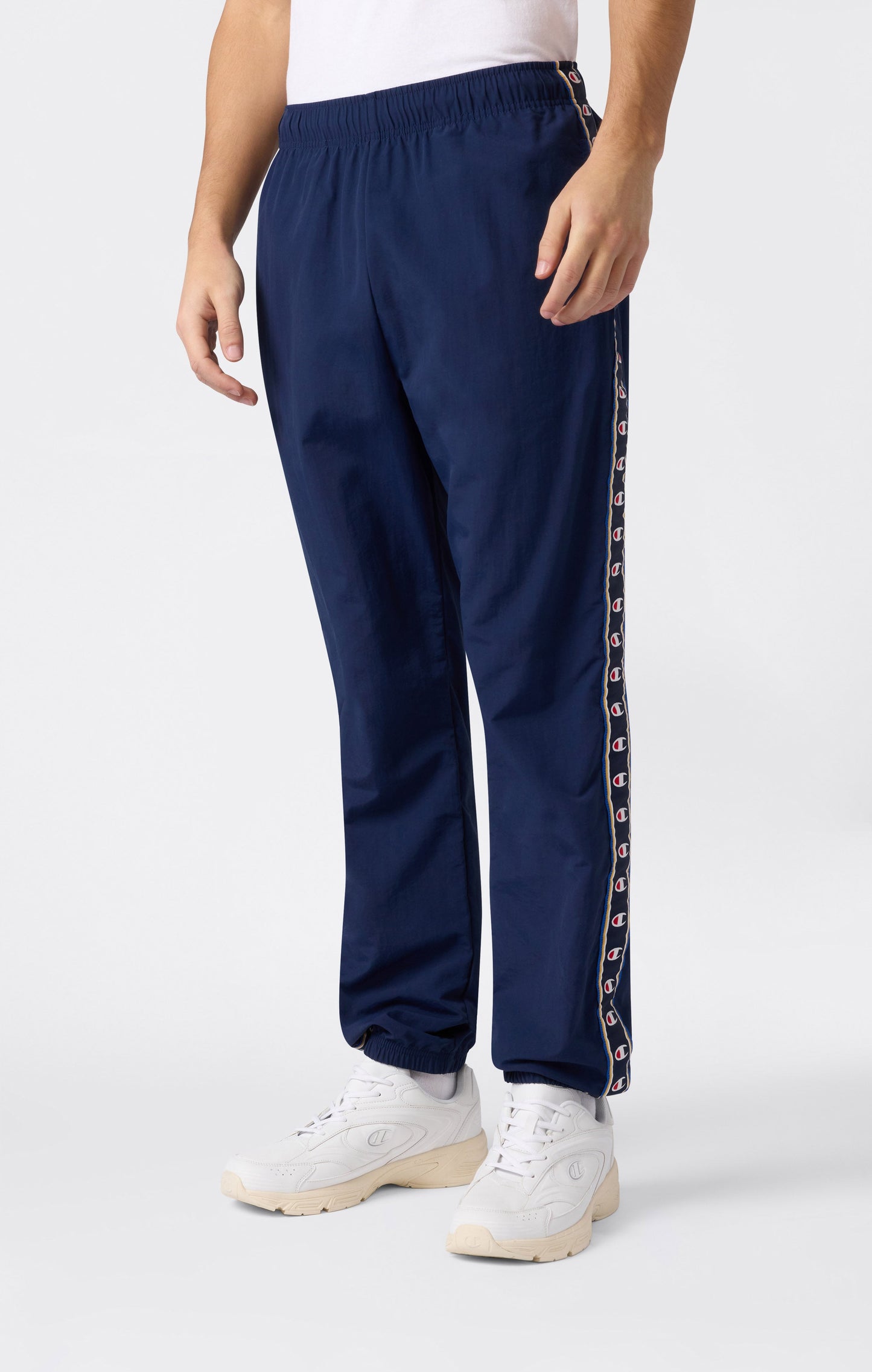 Men's Track Pants with Elastic Cuffs and Tape Logo
