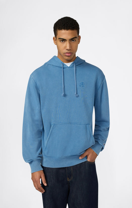 Herren-Kapuzenpullover mit gesticktem Logo und Icons mit Used-Effekt