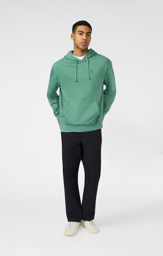 Herren-Kapuzenpullover mit gesticktem Logo und Icons mit Used-Effekt