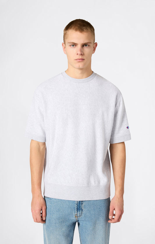 Leichtes Herren-Rundhals-Sweatshirt mit kurzen Ärmeln und Reverse-Weave-Verarbeitung