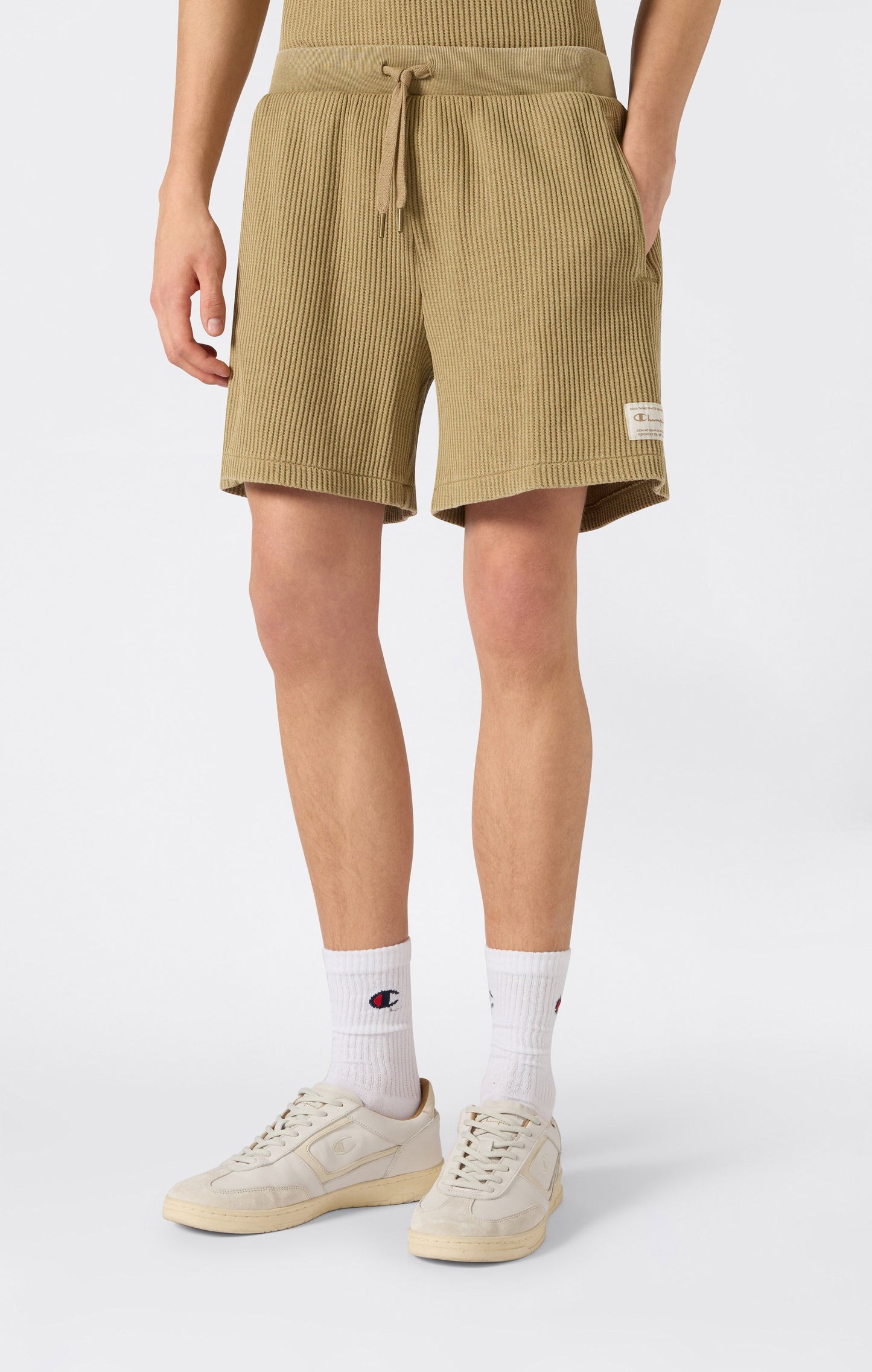Herren-Bermudashorts aus gewaschenem Waffelpiqué