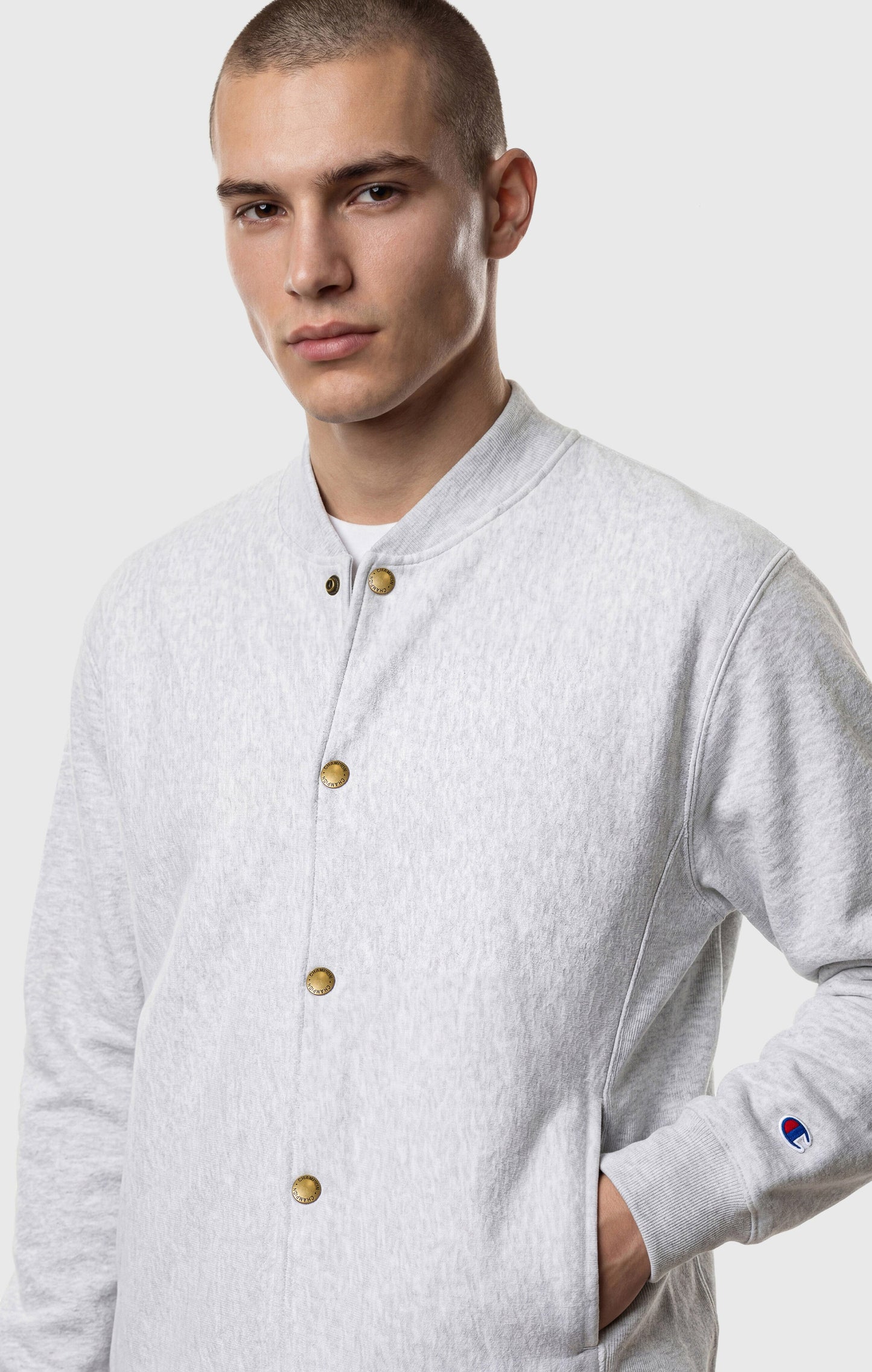 Herren-Bomber-Sweatshirt aus leichtem Reverse Weave