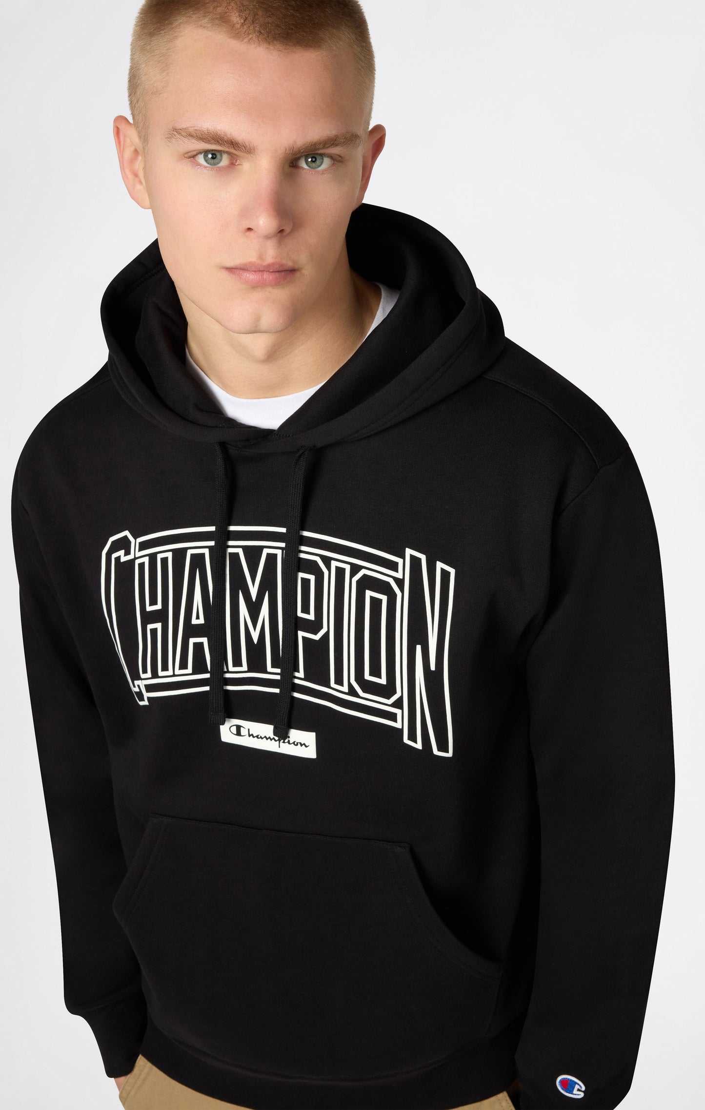 Herren-Kapuzenpullover mit angerauter Innenseite und Puff-Print-Logo