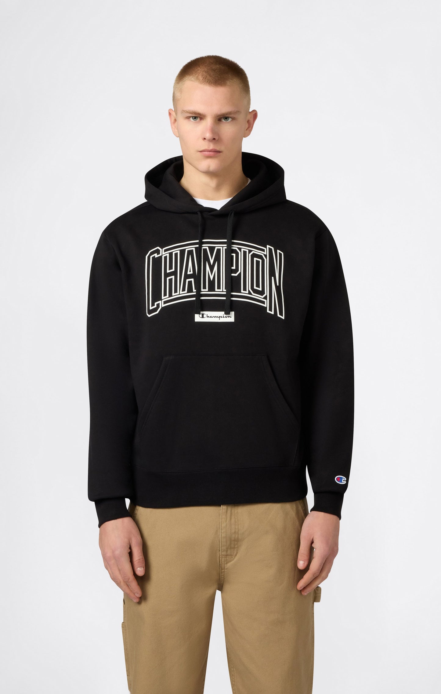 Herren-Kapuzenpullover mit angerauter Innenseite und Puff-Print-Logo