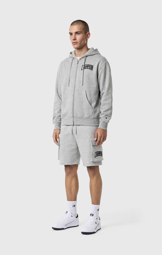 Herren-Kapuzenpullover mit durchgehendem Reißverschluss, angerauter Innenseite und Puff-Print-Logo