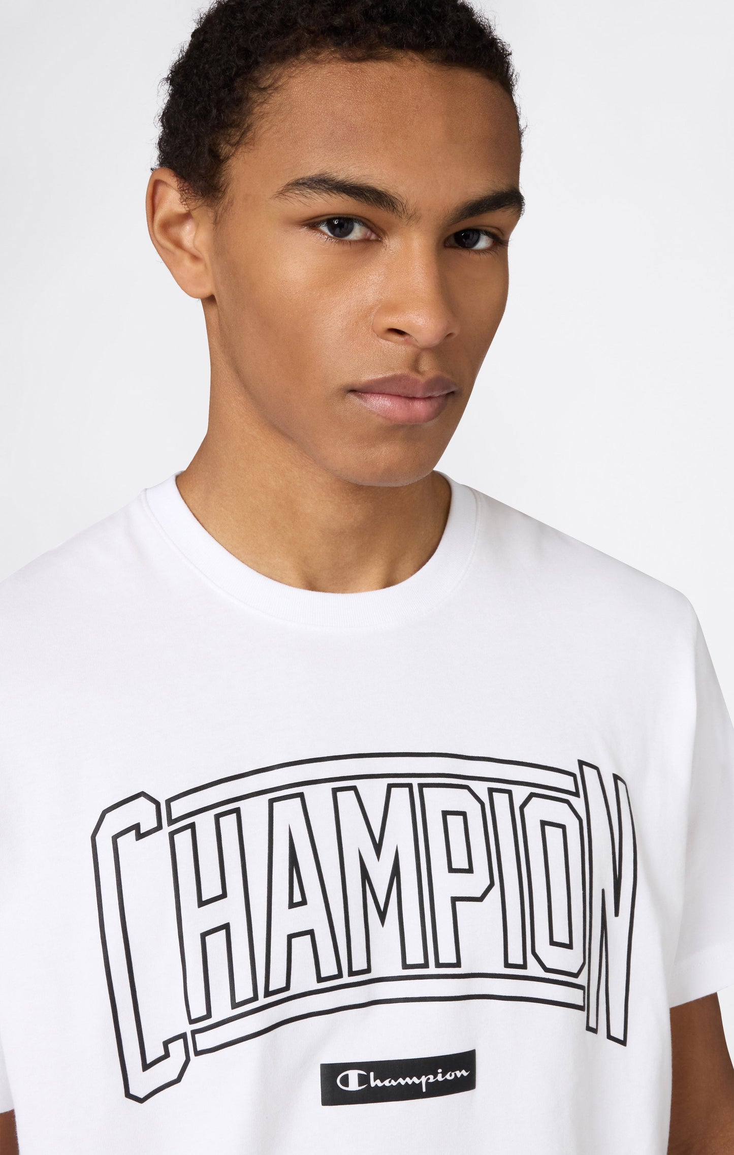 Herren Rundhals-T-Shirt mit Puffdruck-Logo