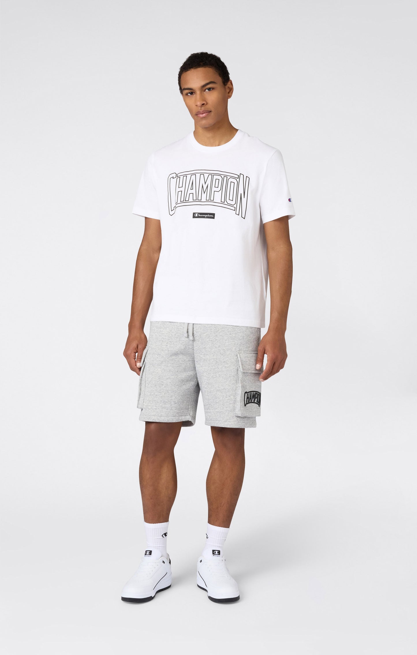 Herren Rundhals-T-Shirt mit Puffdruck-Logo