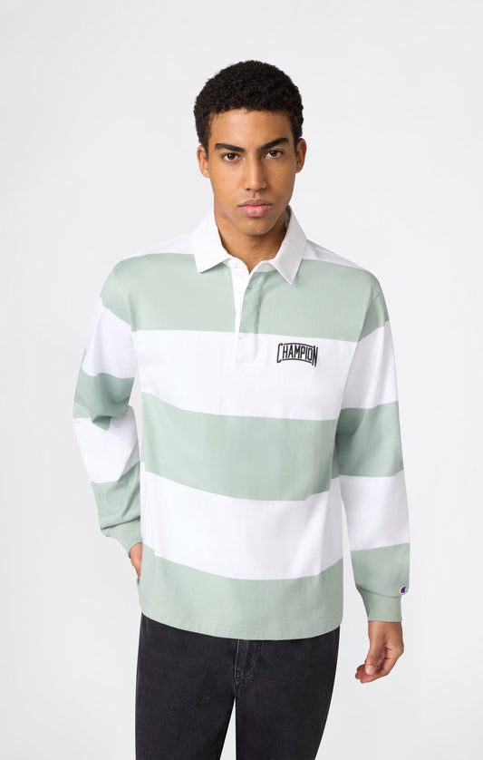 Herren Poloshirt aus schwerem gestreiften Jersey