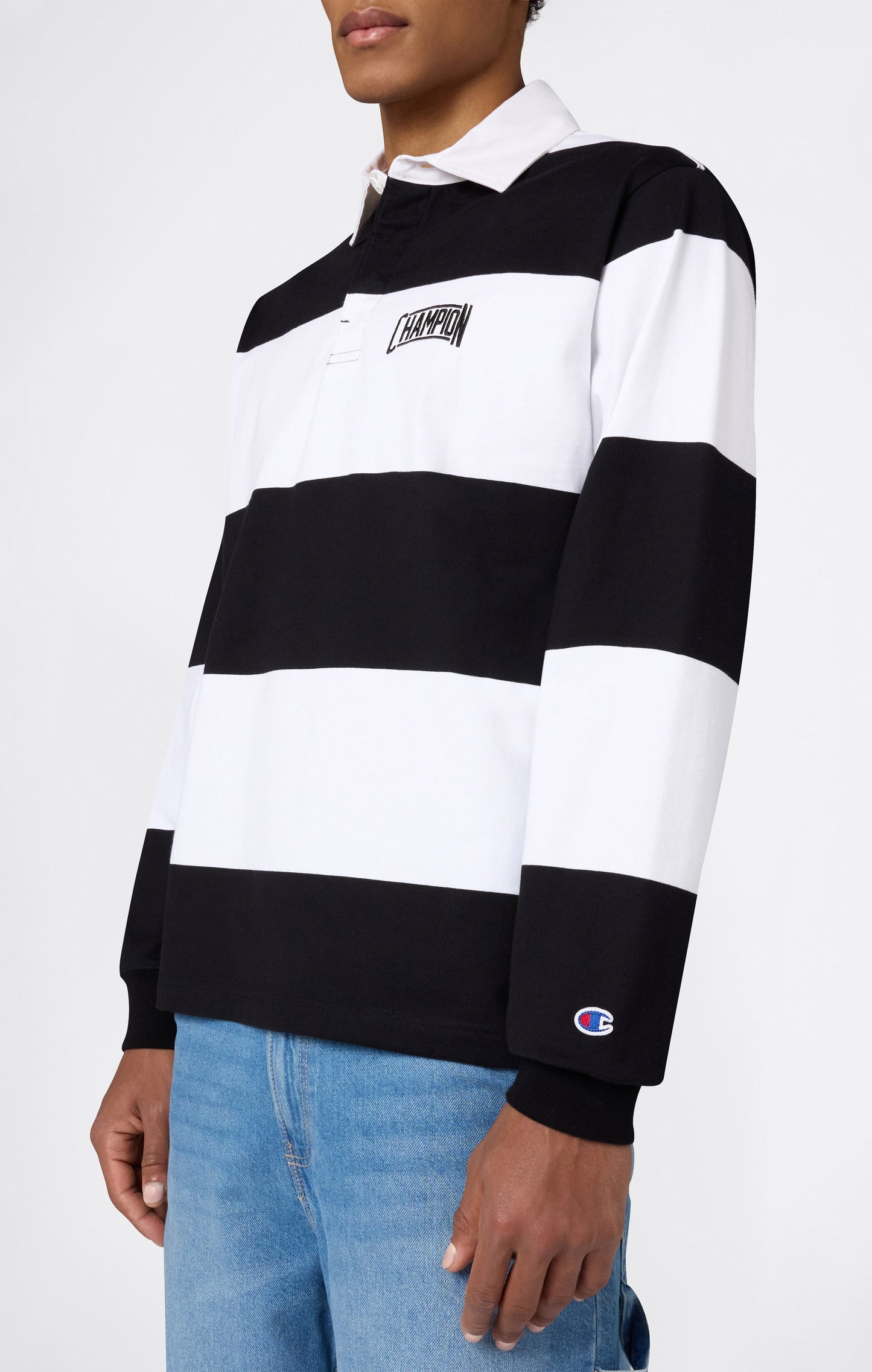 Men's Striped Heavy Jersey Polo Shirt
