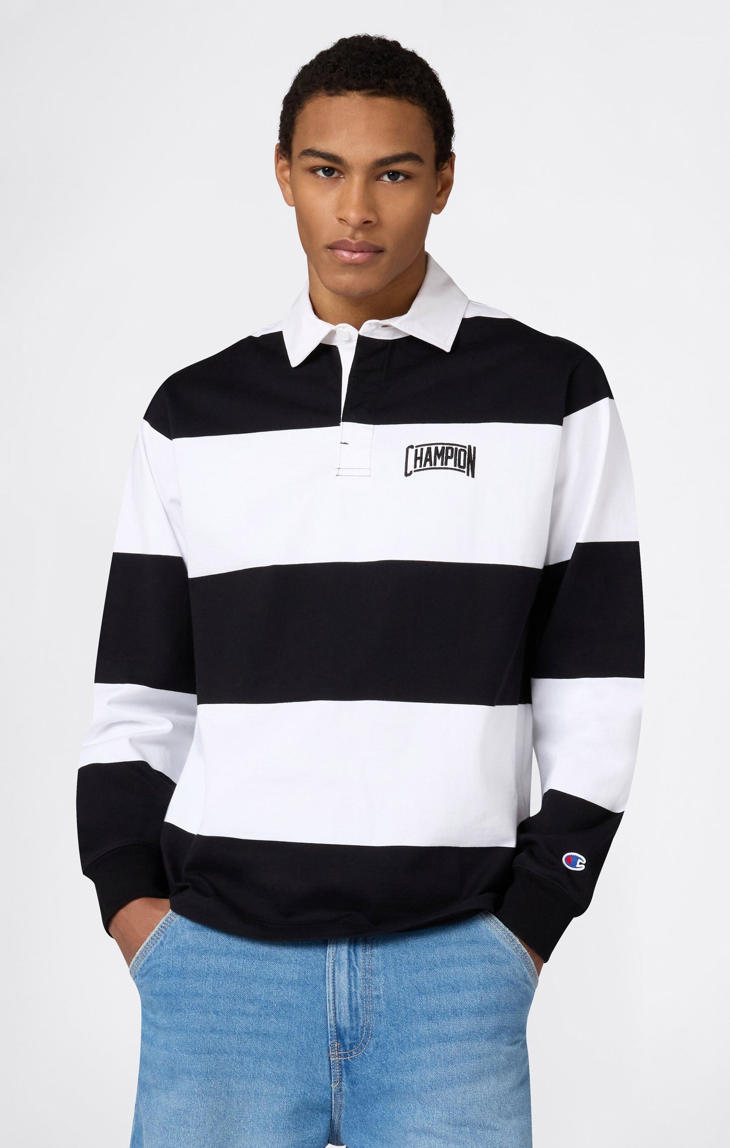 Men's Striped Heavy Jersey Polo Shirt