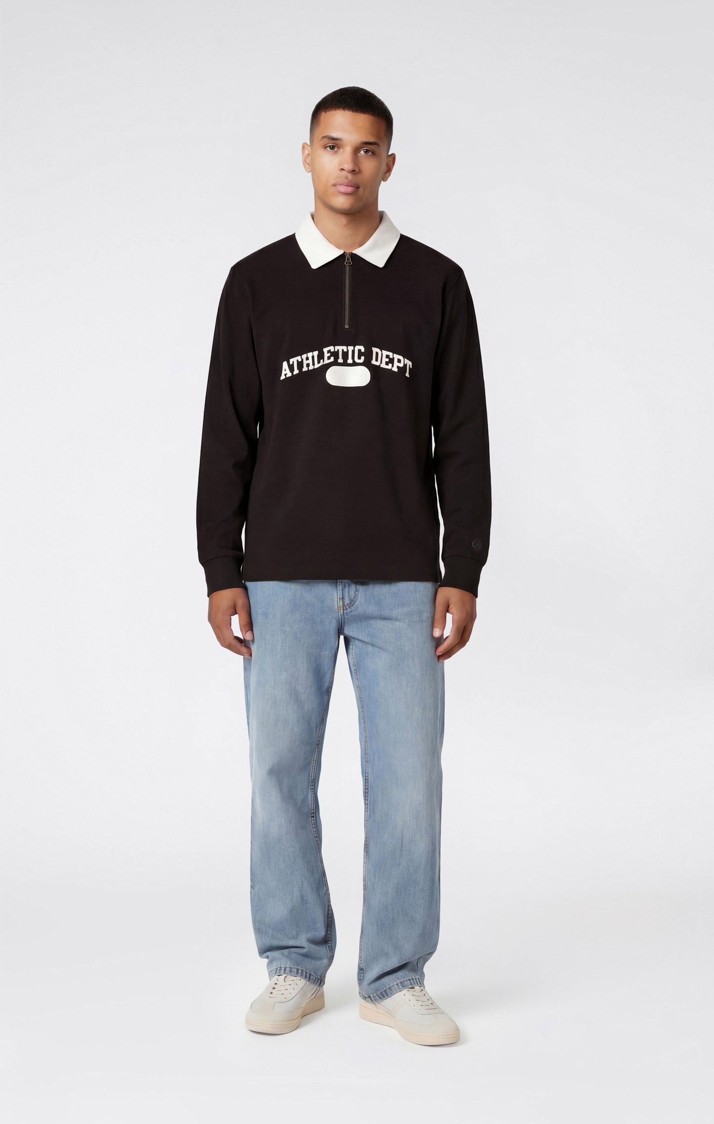 Herren Langarm Half-Zip Polo-Shirt Time Capsule