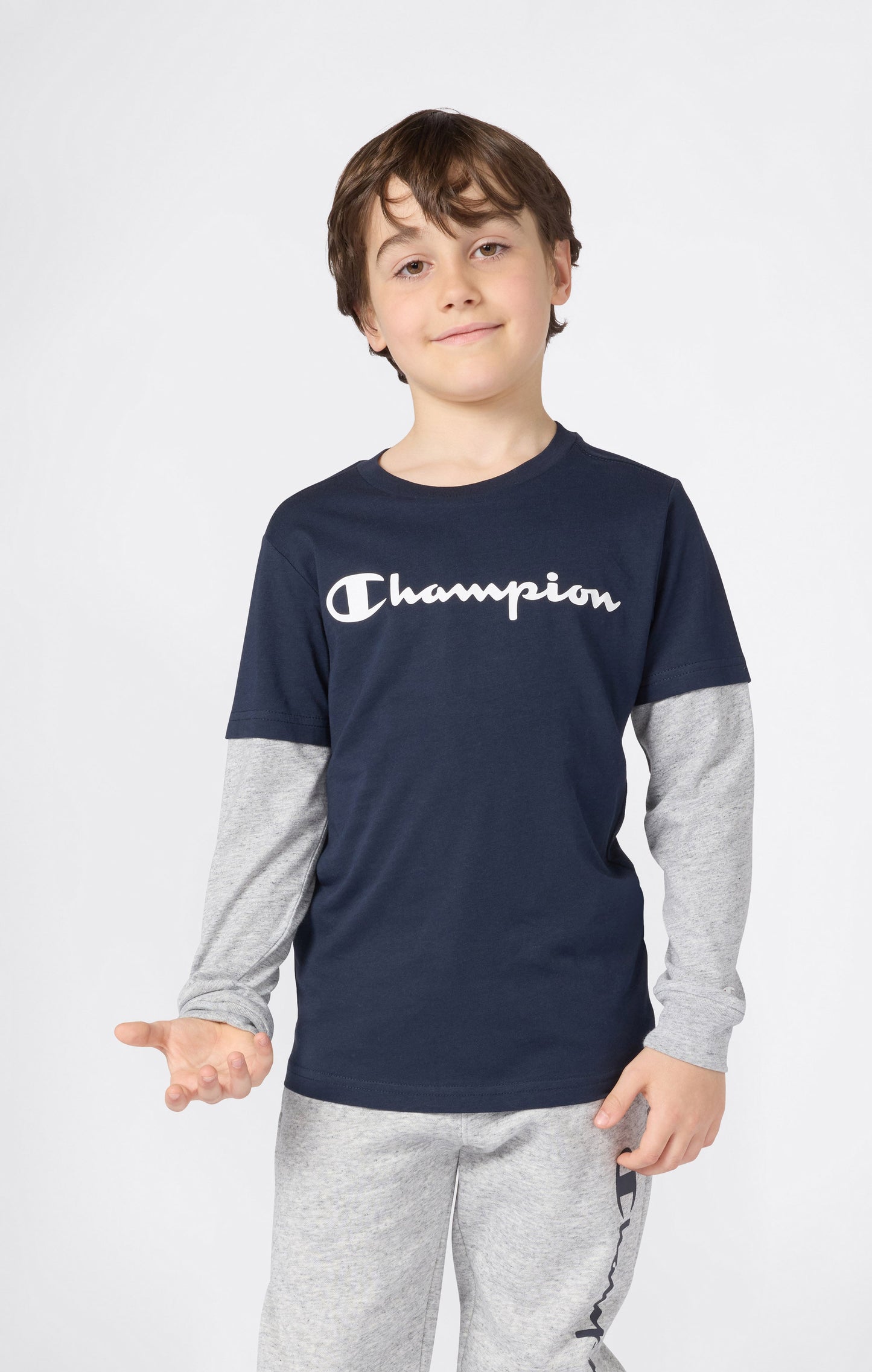 Jungen Langarm-T-Shirt mit Script-Logo