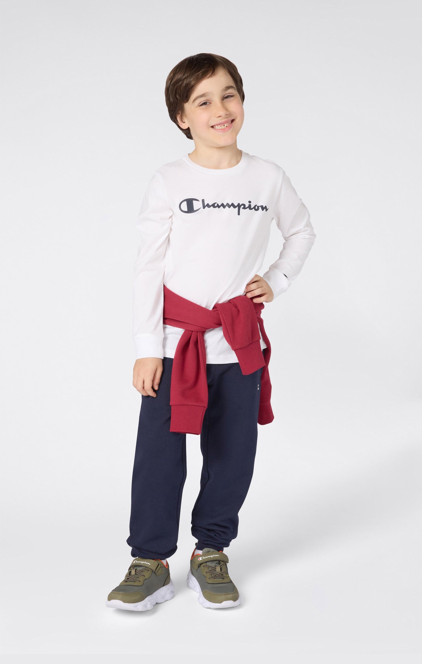 Jungen Langarm-T-Shirt mit Script-Logo