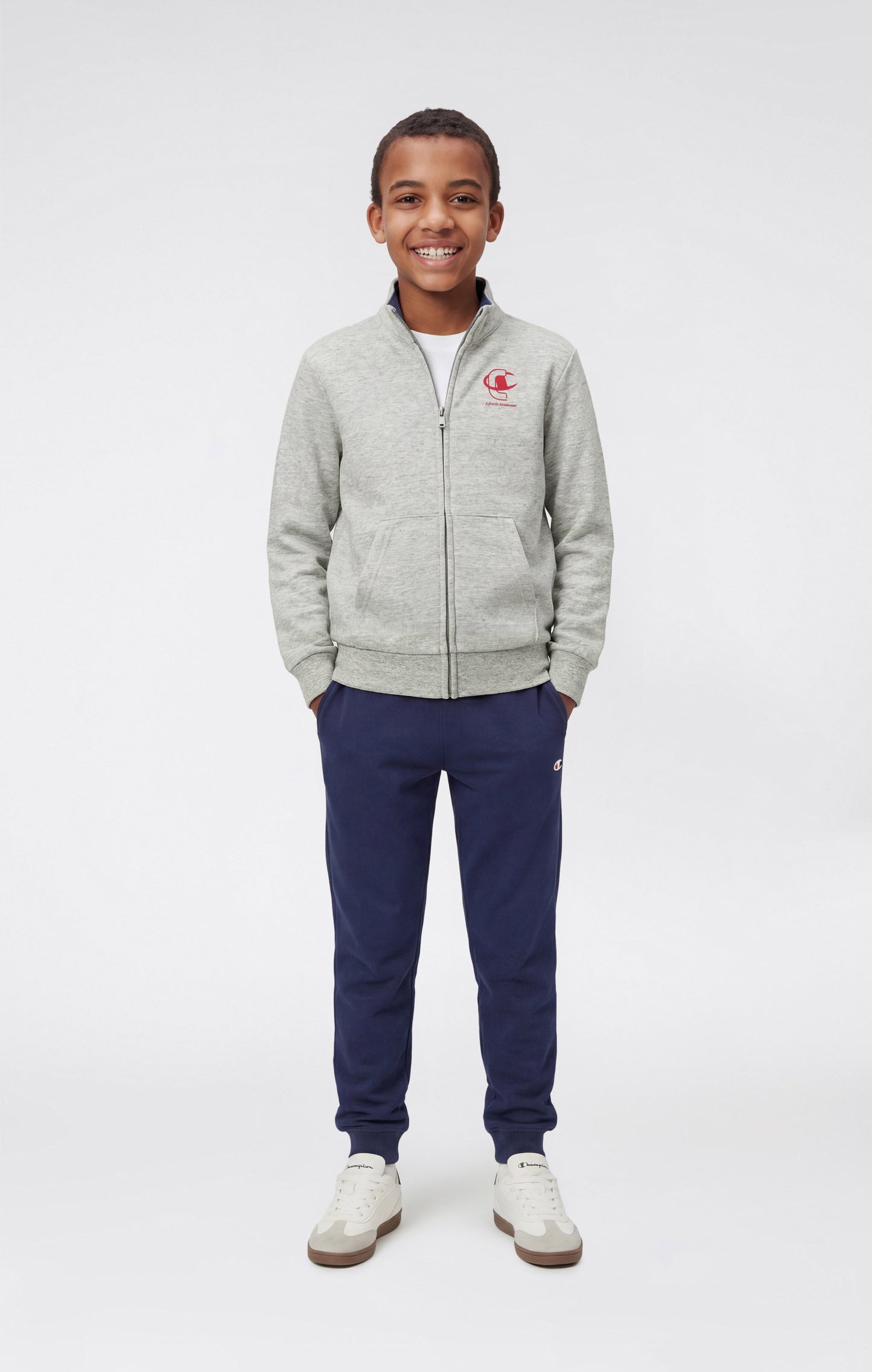 Jungen Trainingsanzug mit durchgehendem Reißverschluss, Sweatshirt und Hose mit Grafik