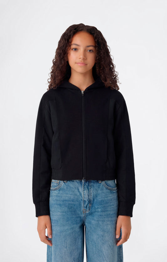 Mädchen C-Tech Kapuzenpullover mit durchgehendem Reißverschluss