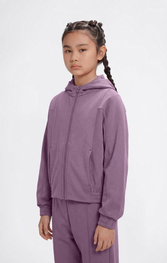 Mädchen C-Tech Kapuzenpullover mit durchgehendem Reißverschluss