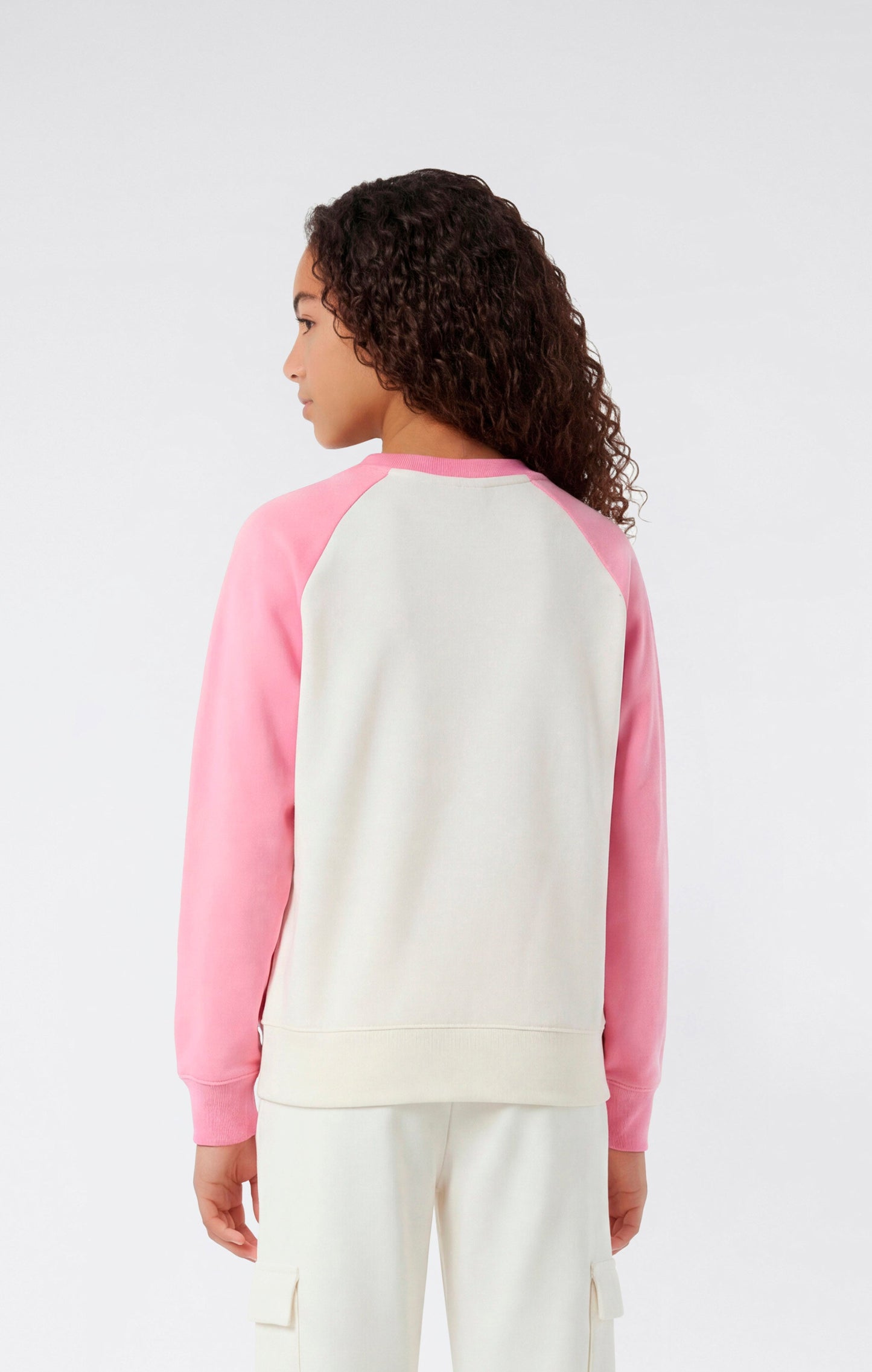 Girls' Lightweight Crewneck Sweatshirt with Graphic Icons