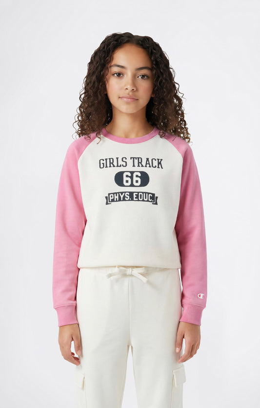 Mädchen-Rundhals-Sweatshirt mit Grafik-Motiven (Leichtgewicht)