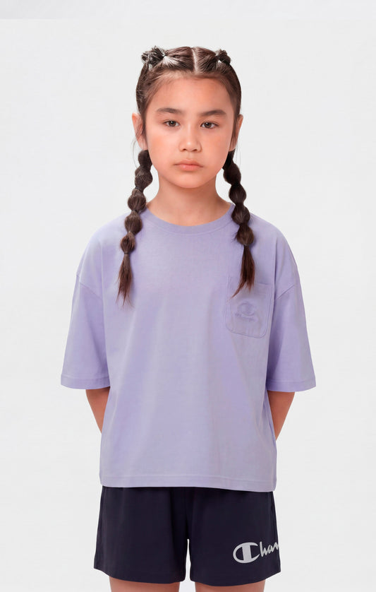 Mädchen Washed-Effekt Bauchfreies T-Shirt Icons