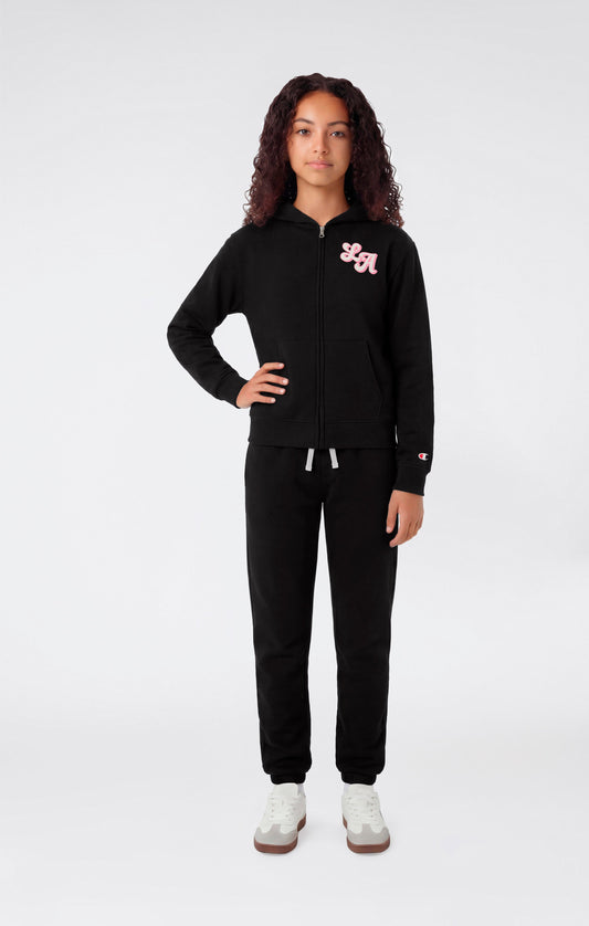Mädchen Kapuzen-Sweatshirt mit durchgehendem Reißverschluss und Trainingshose mit Grafik
