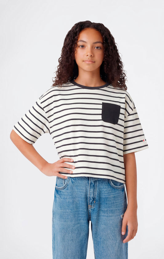 Mädchen Oversized Gestreiftes T-Shirt Icons