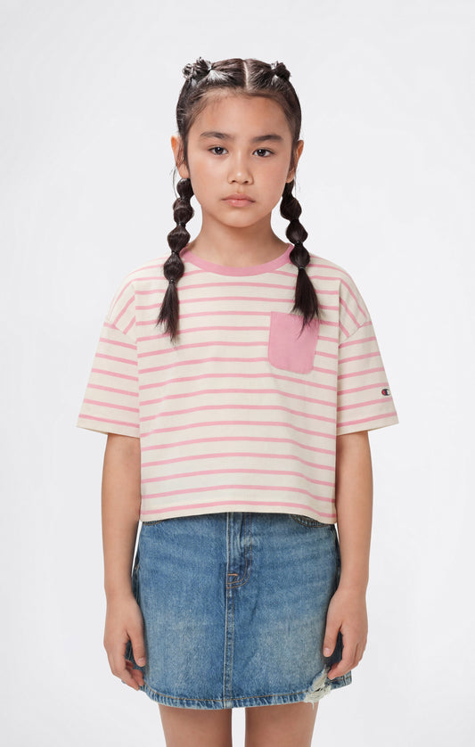 Mädchen Oversized Gestreiftes T-Shirt Icons