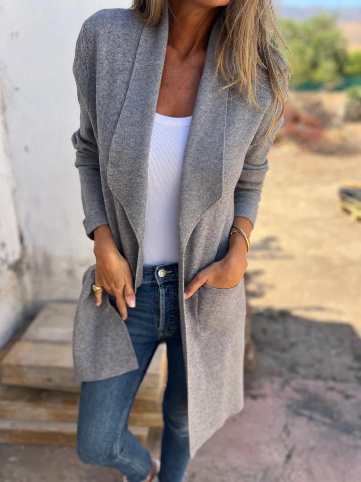 Freizeit-Cardigan mit Revers (2 kaufen, kostenloser Versand)